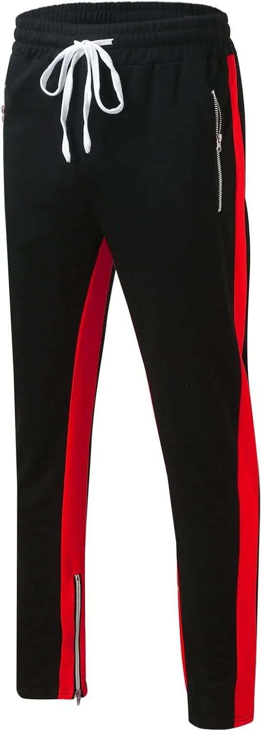 Mens Drawstring Athletic Cargo Joggers Pants Slim Fit Stretch with Pockets Casual Hiking Trousers Gym Sweatpants