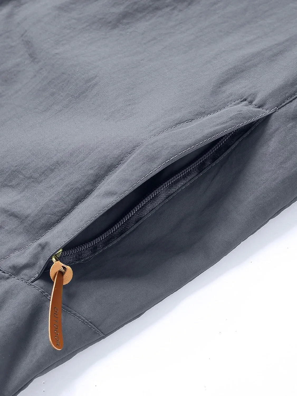 Men's Waterproof Hooded Outdoor Jacket Lightweight Windbreaker Durable Hiking Coat for Spring and Fall