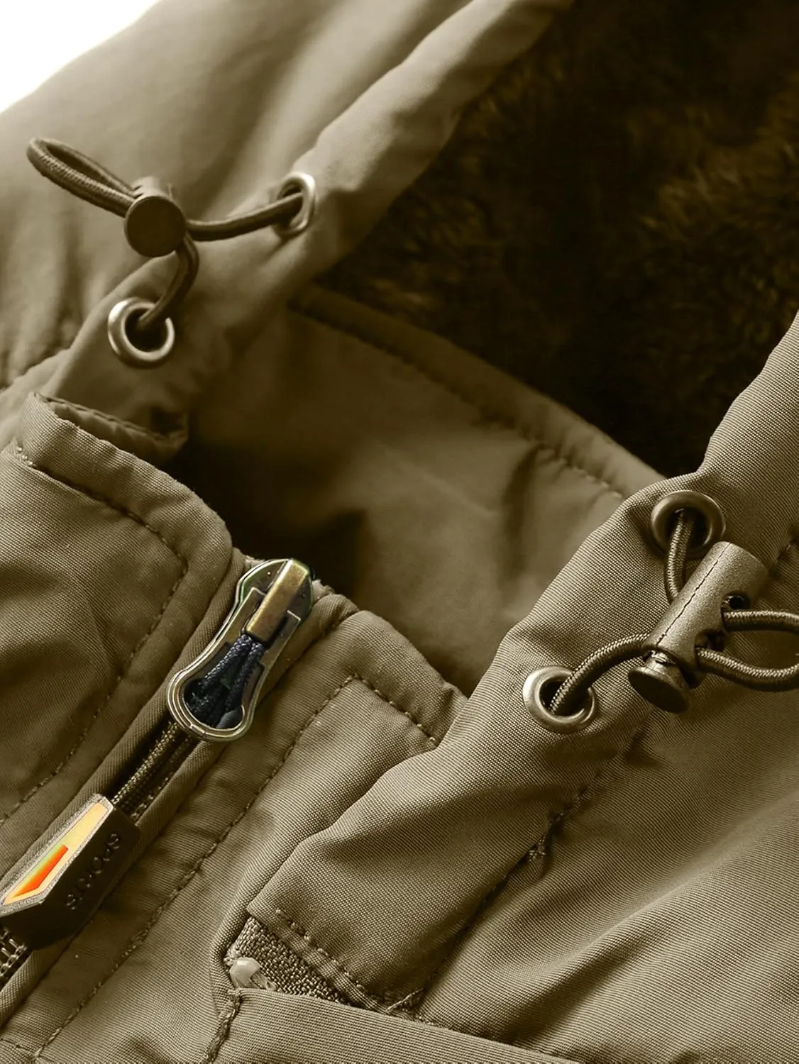 Men's Winter Waterproof Hooded Jacket, Warm Fleece-Lined Windbreaker, Insulated Outdoor Coat