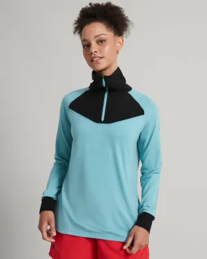 MerinoPRO Women's Quarter Zip Pullover - Waterfall/Black