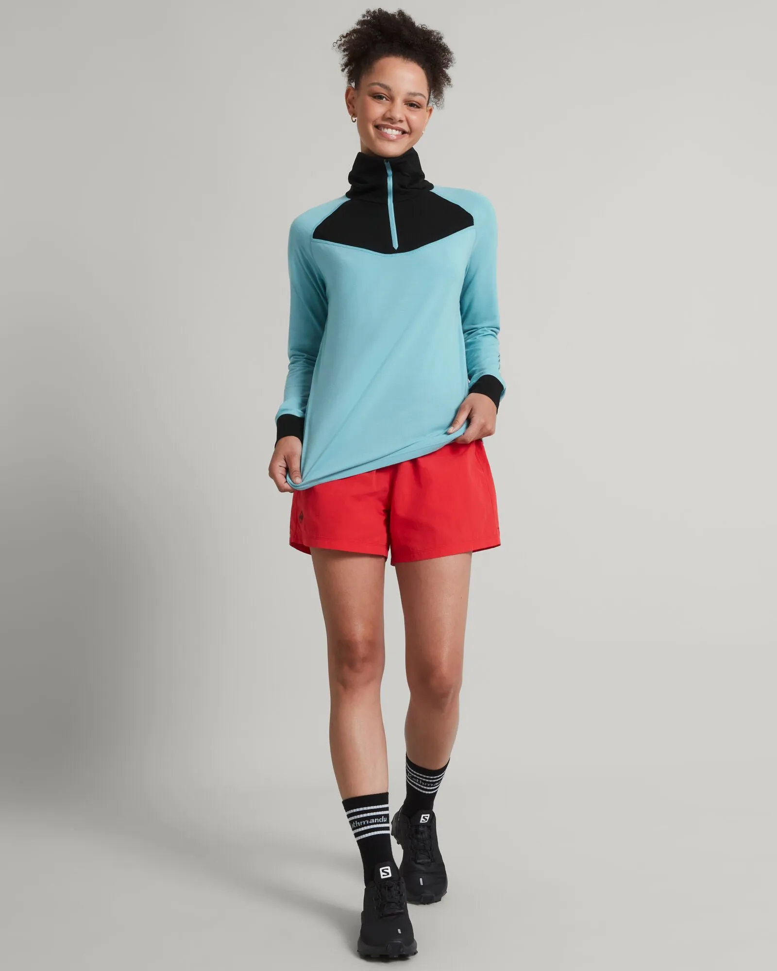 MerinoPRO Women's Quarter Zip Pullover - Waterfall/Black