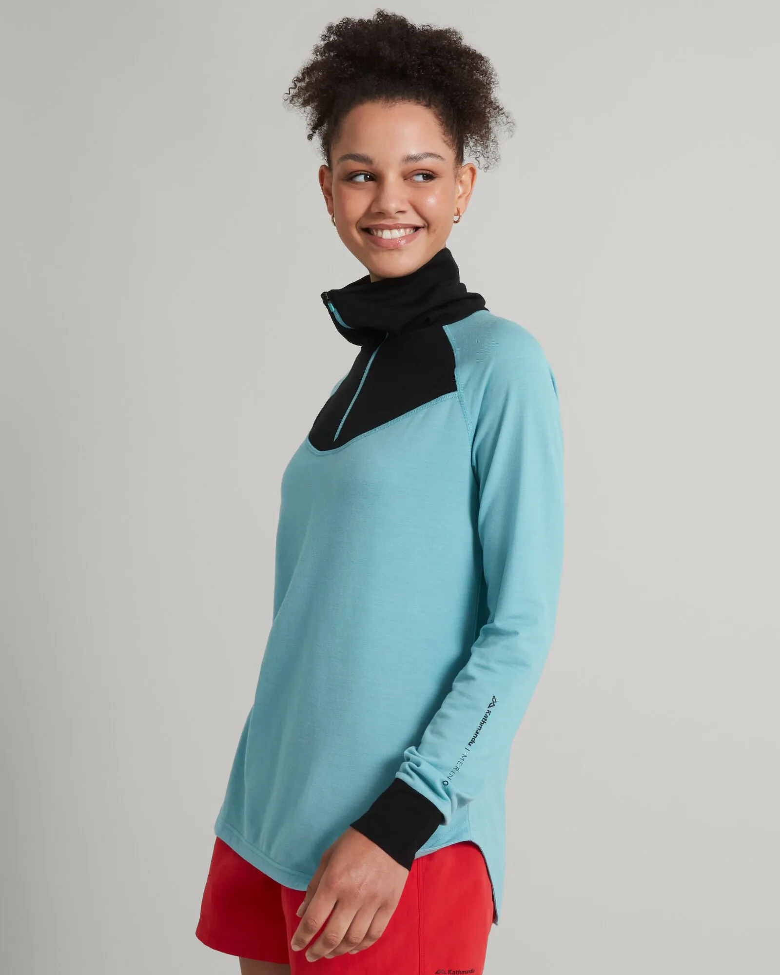 MerinoPRO Women's Quarter Zip Pullover - Waterfall/Black