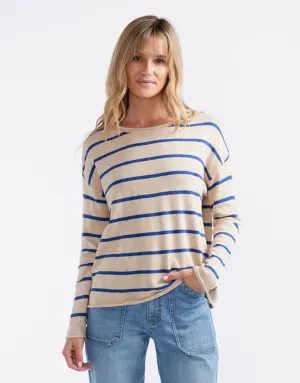 Minnie Knit Top  - Blonde/Regatta Blue