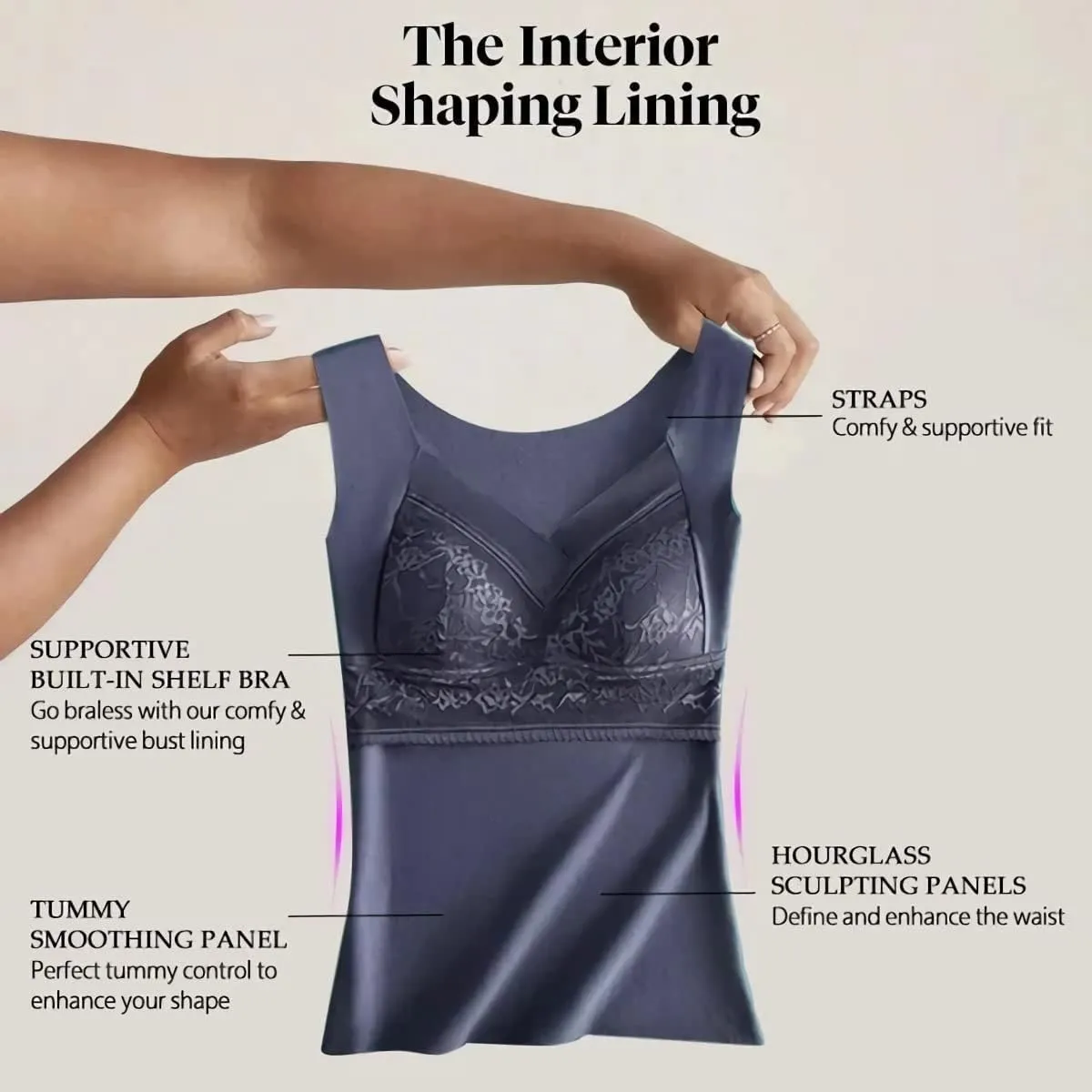 New 2-in-1 Built-in Bra Thermal Underwear, High Stretch Thermal, Built in Bra Tank Tops for Women