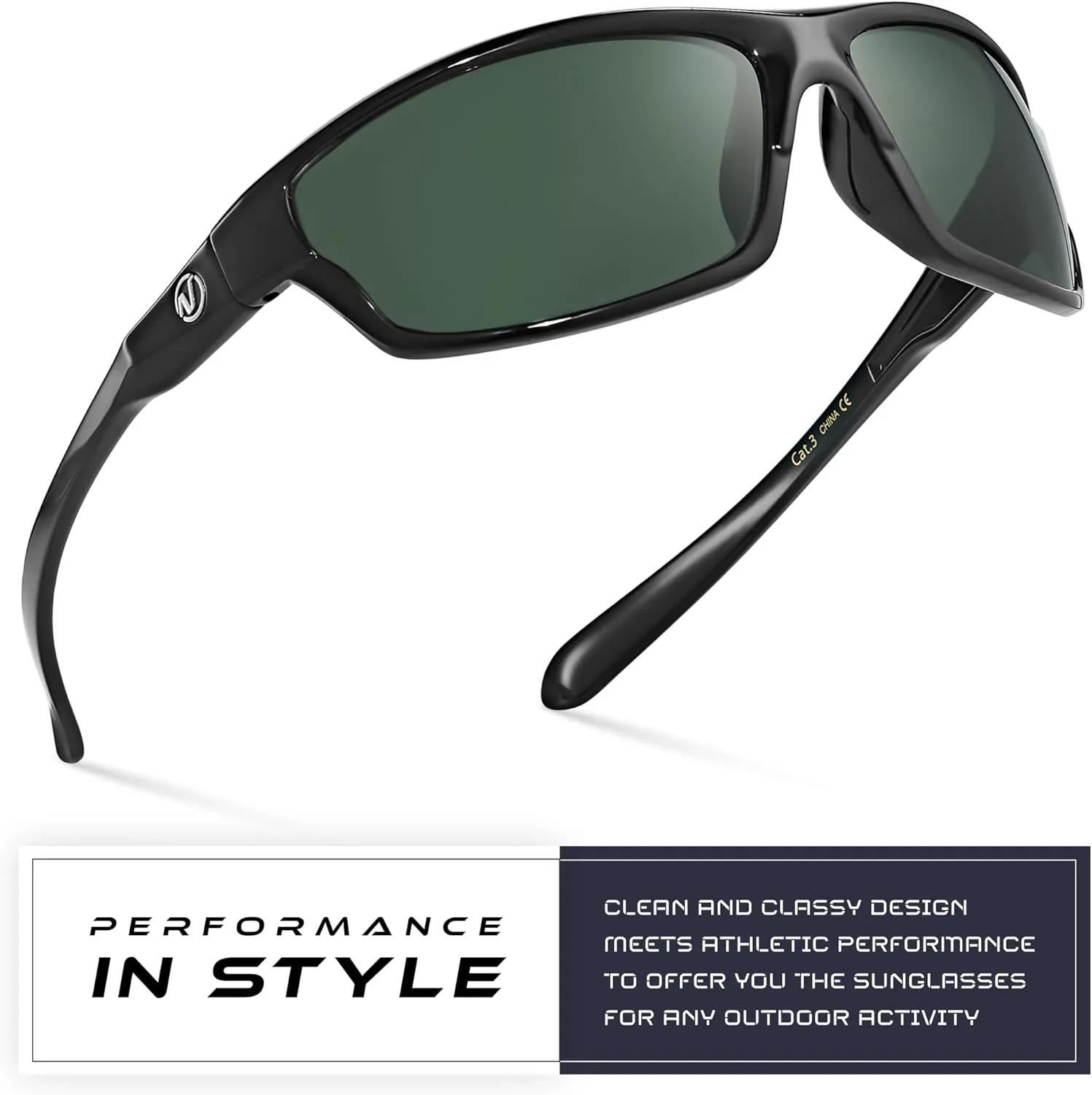 Nitrogen Polarized Wrap Around Sport Sunglasses for Men Women UV400 Protection Sun Glasses