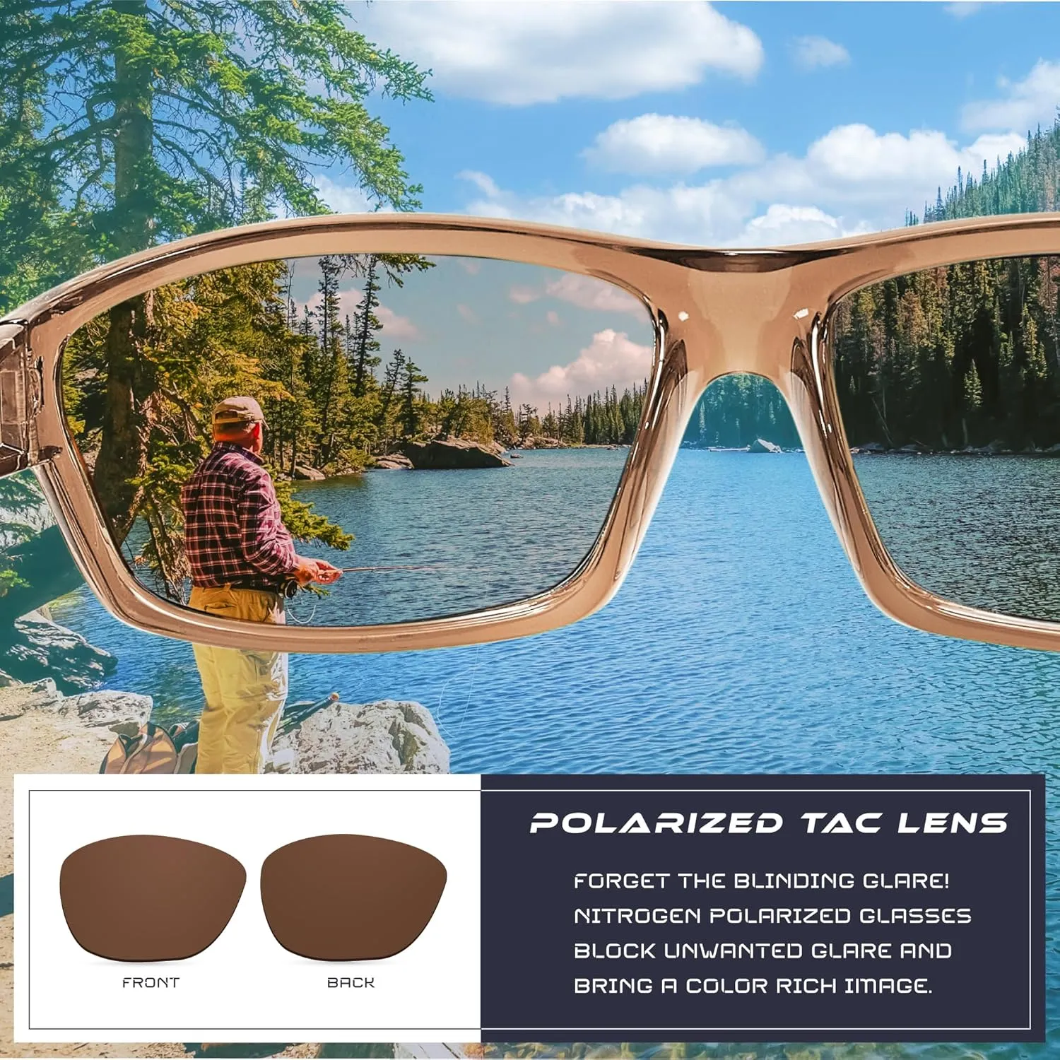 Nitrogen Polarized Wrap Around Sport Sunglasses for Men Women UV400 Protection Sun Glasses