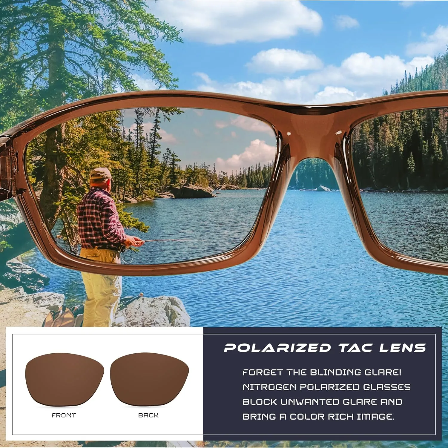 Nitrogen Polarized Wrap Around Sport Sunglasses for Men Women UV400 Protection Sun Glasses