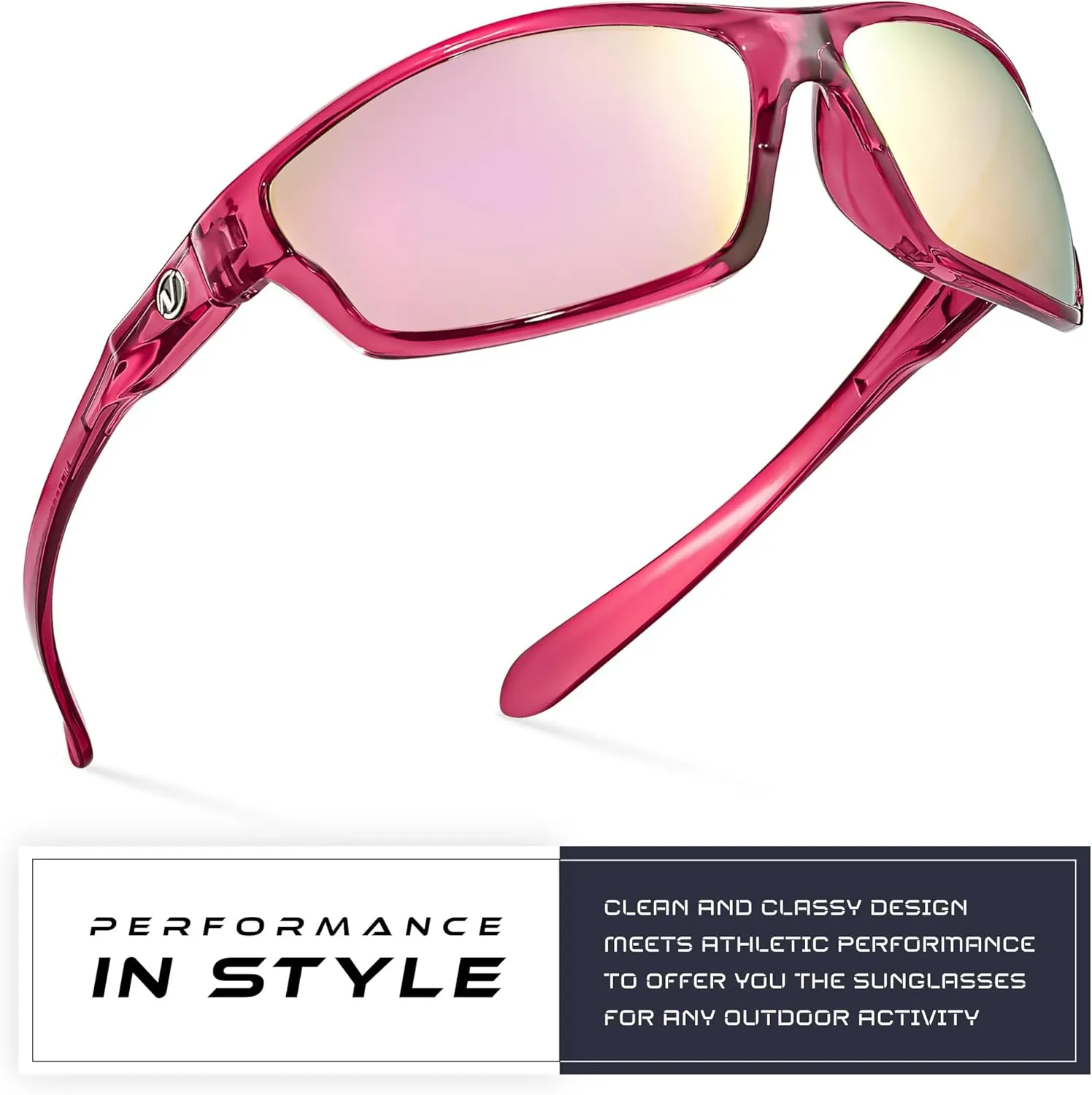 Nitrogen Polarized Wrap Around Sport Sunglasses for Men Women UV400 Protection Sun Glasses