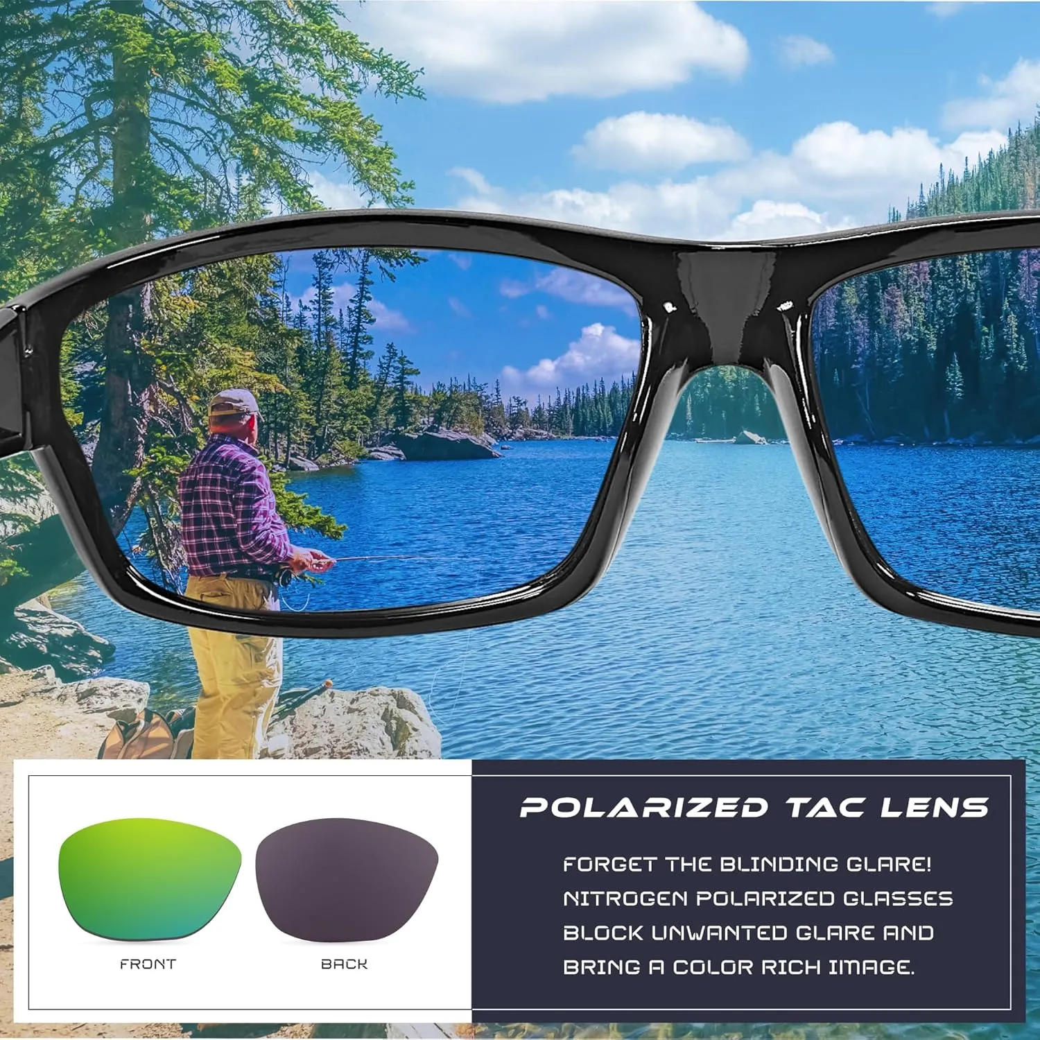Nitrogen Polarized Wrap Around Sport Sunglasses for Men Women UV400 Protection Sun Glasses