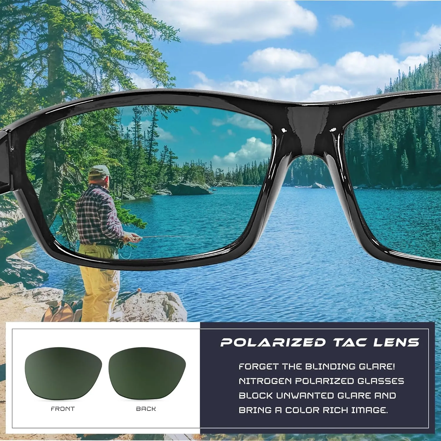 Nitrogen Polarized Wrap Around Sport Sunglasses for Men Women UV400 Protection Sun Glasses