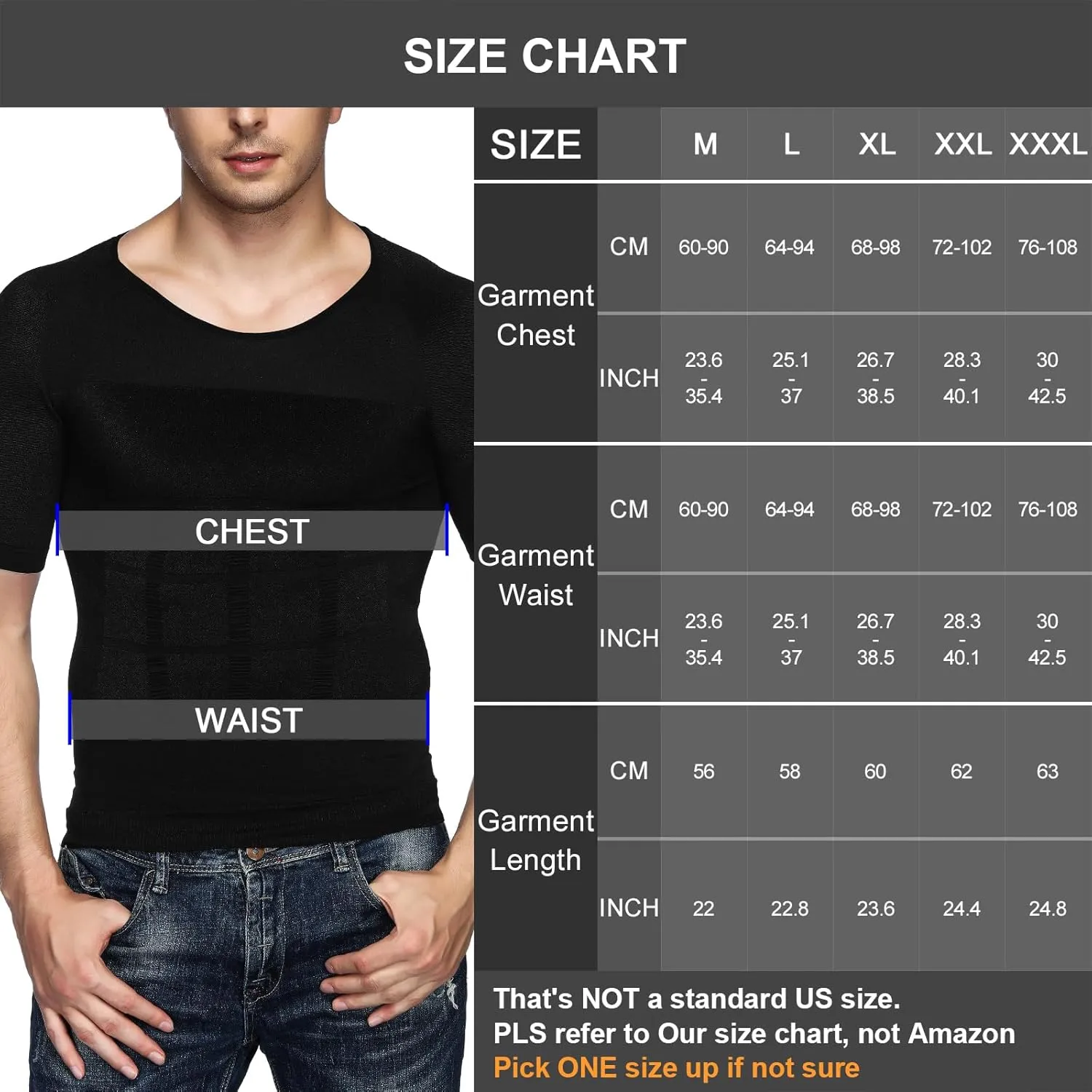 Odoland 5 Pack Men's Compression Shirt Short Sleeve Vest Set, Body Shaper Shapewear Tank Top Base Layer for Sport