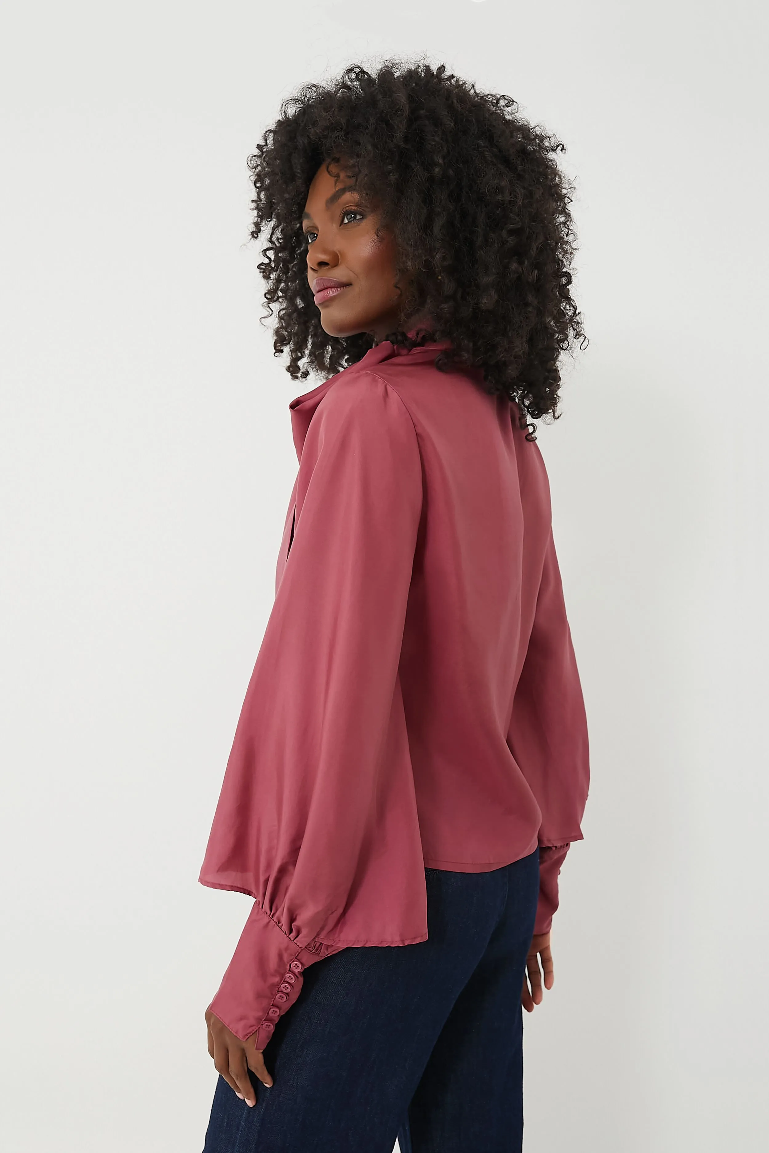 Plum Washed Silk Gigi Top