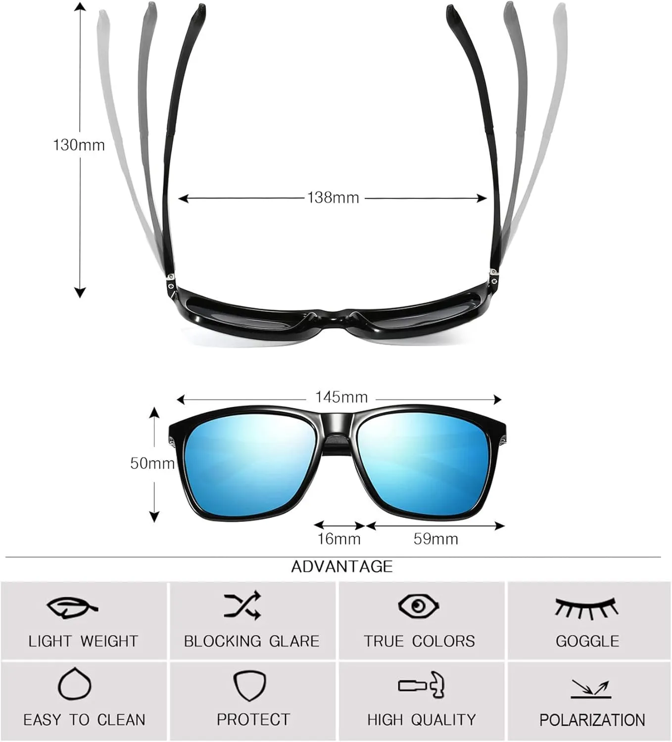Polarized Sunglasses for Men Aluminum Mens Sunglasses Driving Rectangular Sun Glasses For Men/Women