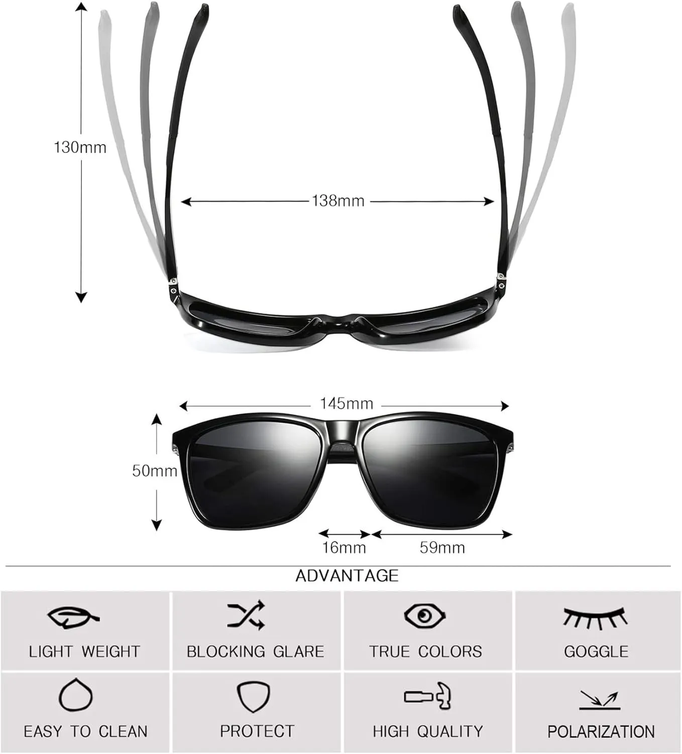 Polarized Sunglasses for Men Aluminum Mens Sunglasses Driving Rectangular Sun Glasses For Men/Women