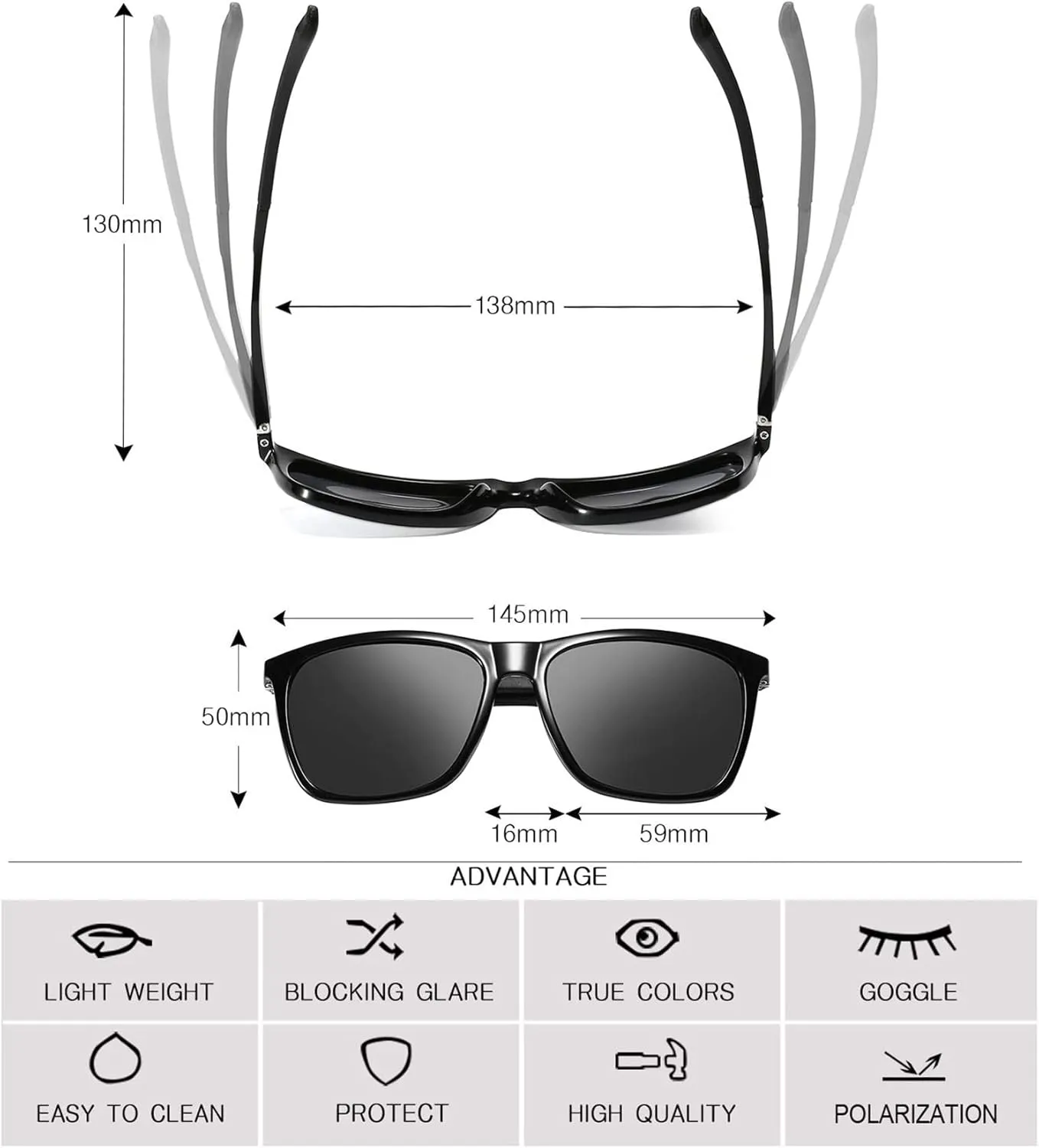Polarized Sunglasses for Men Aluminum Mens Sunglasses Driving Rectangular Sun Glasses For Men/Women