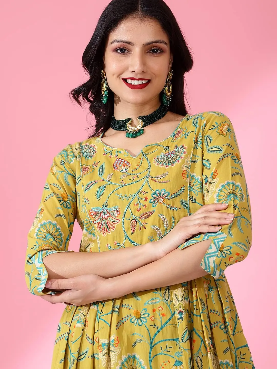 Pure Cotton Kurta Set with Pant & Dupatta, Ready to Wear Indian Suit Set, Traditional Indian Clothing Set