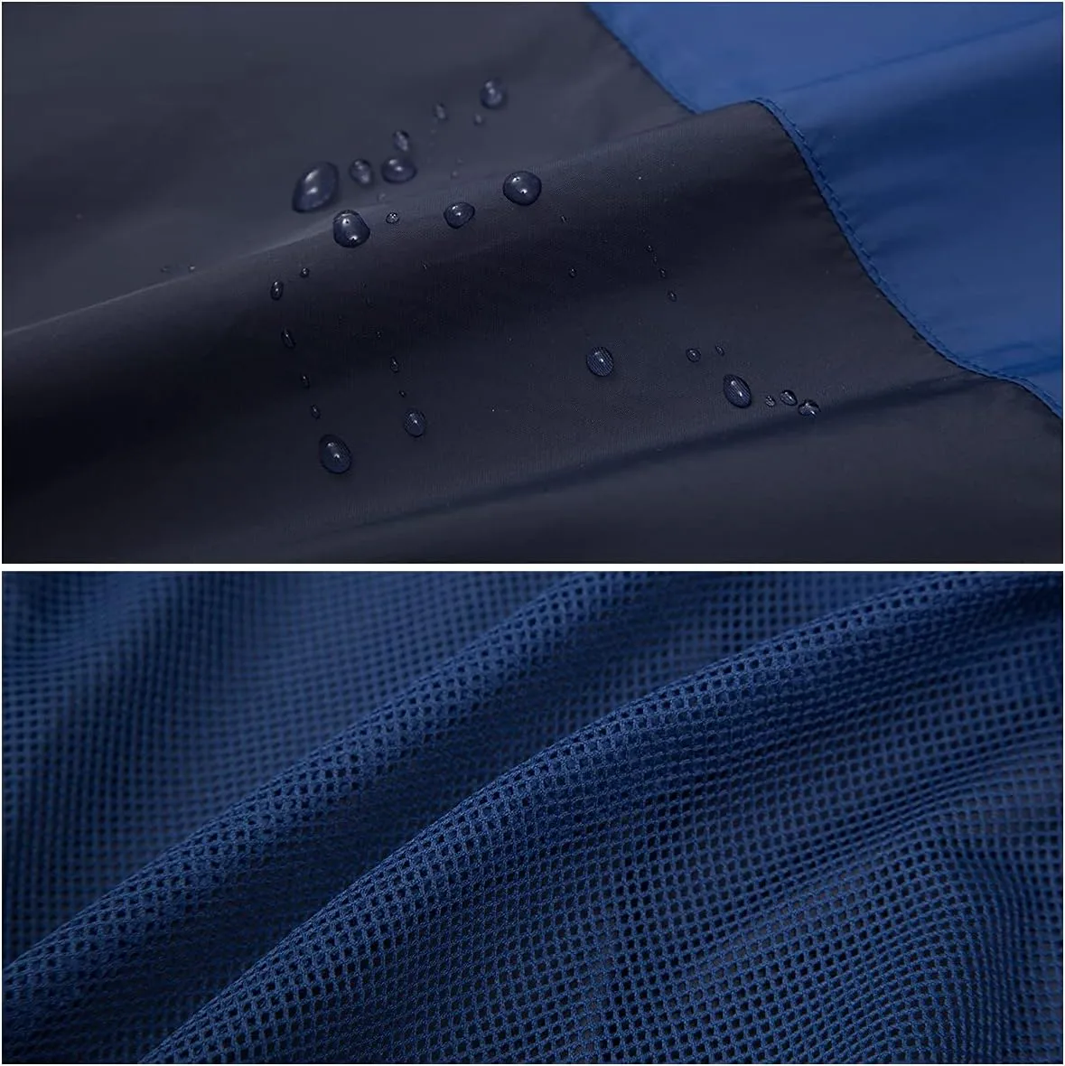 Rokka&Rolla Men's Lightweight Packable Windbreaker Water-Resistant Weatherproof Jacket
