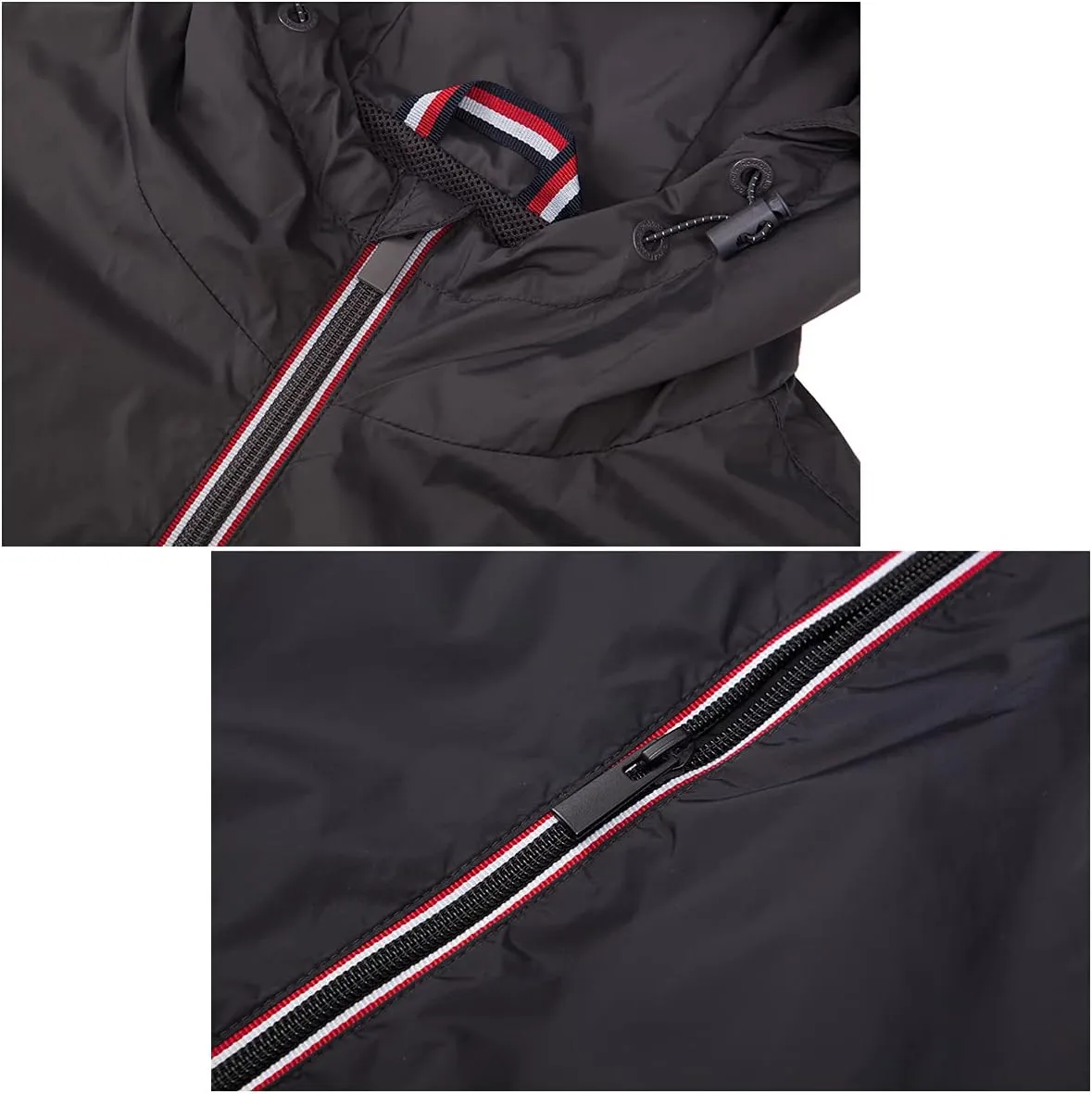 Rokka&Rolla Men's Lightweight Packable Windbreaker Water-Resistant Weatherproof Jacket