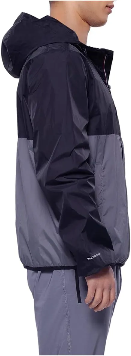 Rokka&Rolla Men's Lightweight Packable Windbreaker Water-Resistant Weatherproof Jacket