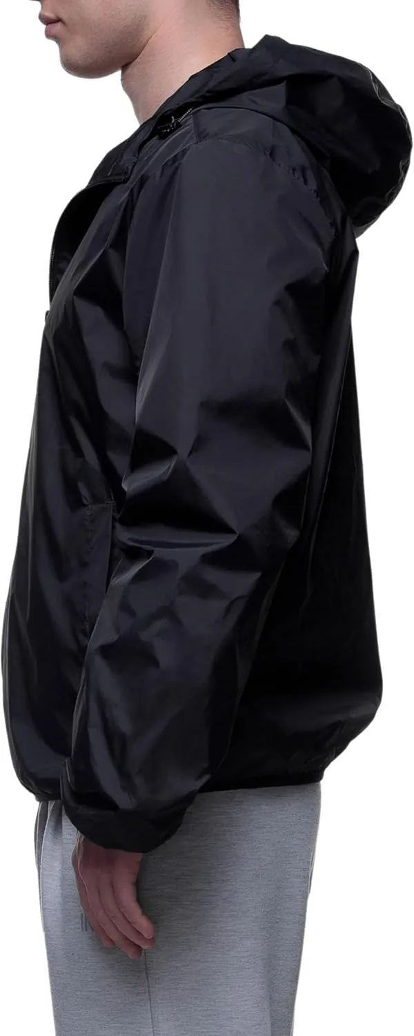 Rokka&Rolla Men's Lightweight Packable Windbreaker Water-Resistant Weatherproof Jacket