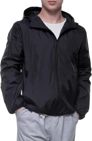 Rokka&Rolla Men's Lightweight Packable Windbreaker Water-Resistant Weatherproof Jacket