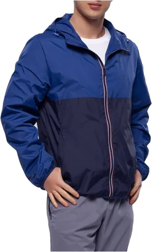 Rokka&Rolla Men's Lightweight Packable Windbreaker Water-Resistant Weatherproof Jacket