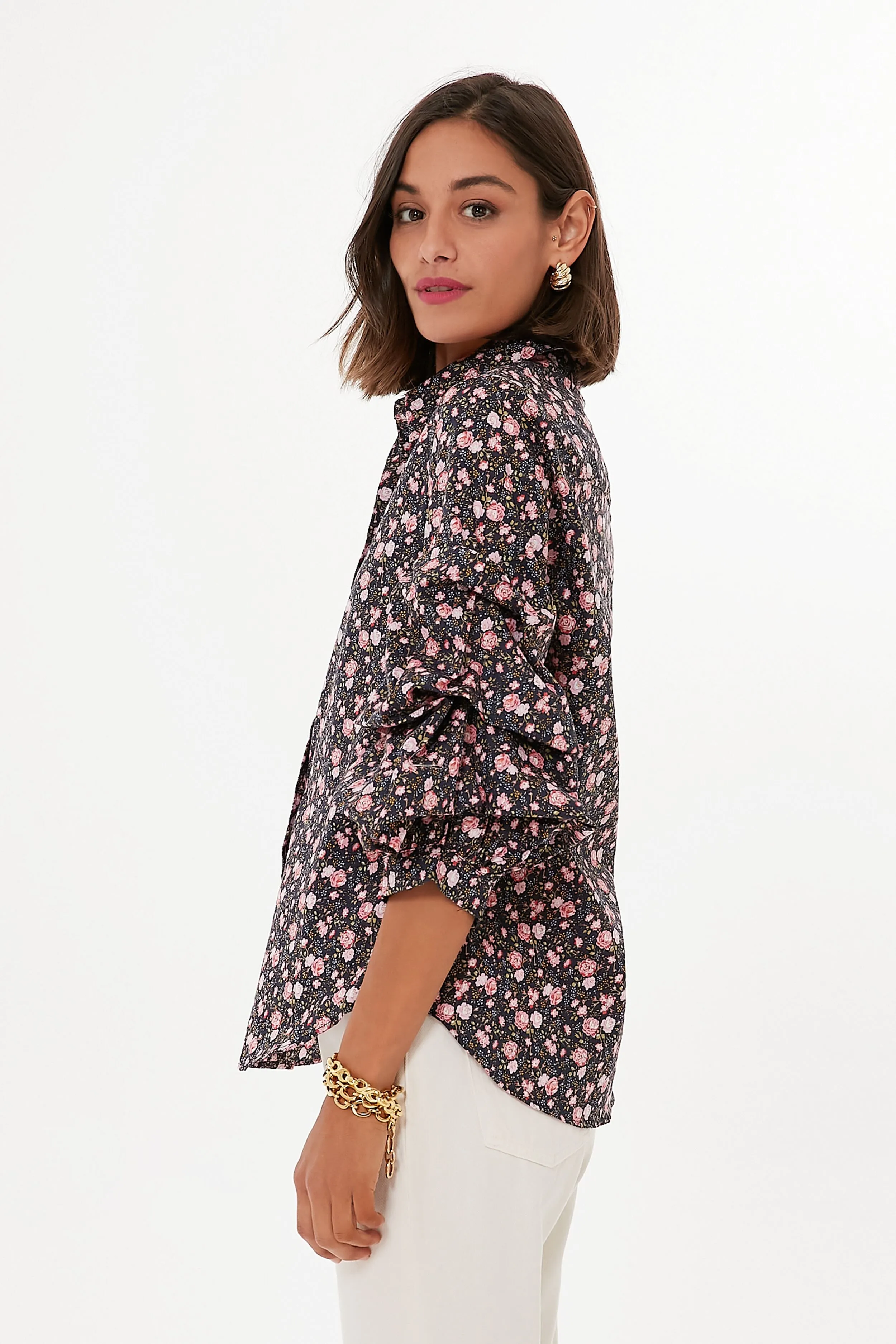 Ruffle Sleeve Button Down Noah Blouse