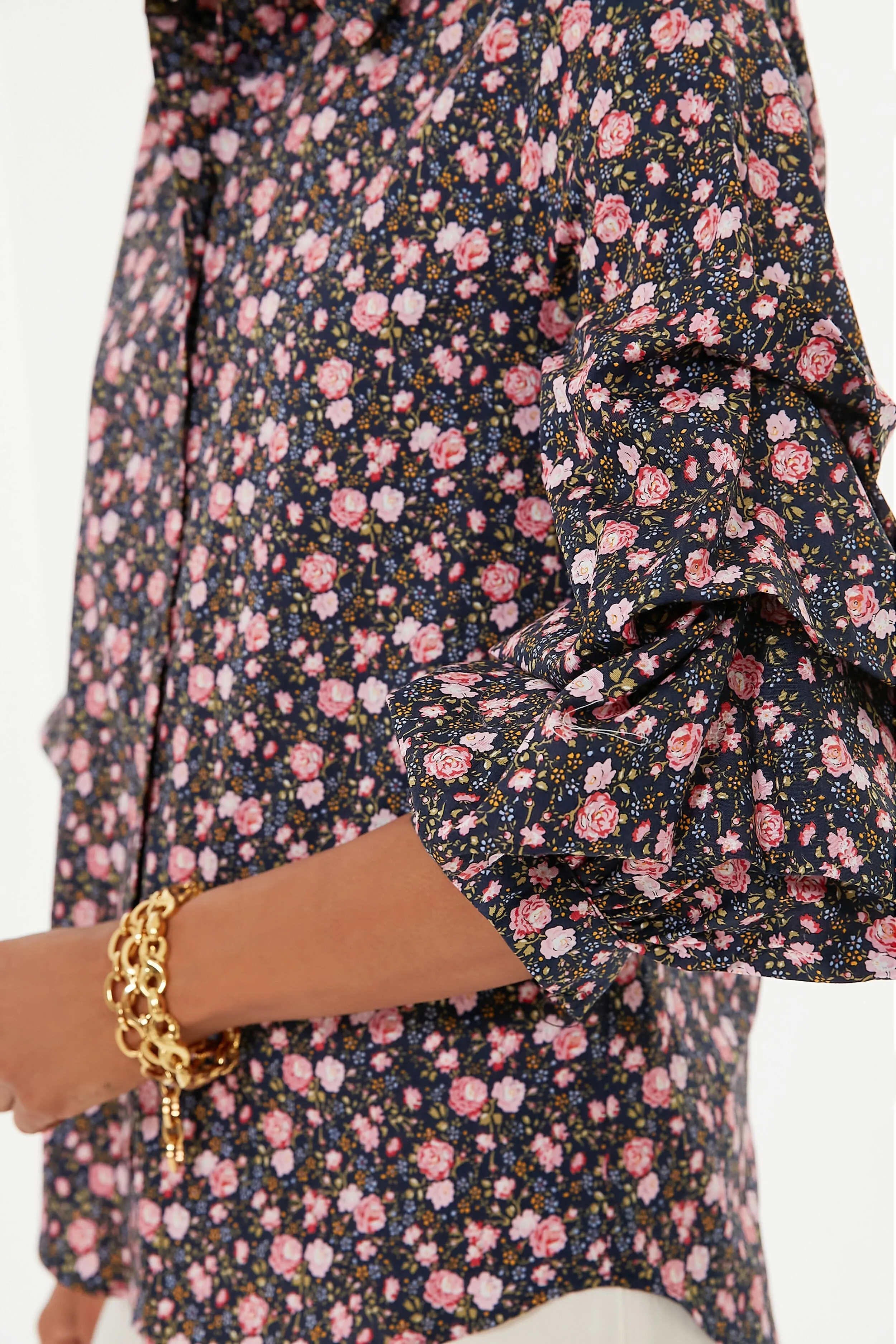 Ruffle Sleeve Button Down Noah Blouse