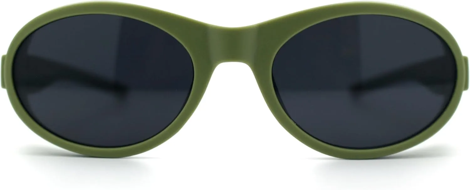 SA106 Retro Apocalyptic Oval Deep Windbreaker Side Visor Plastic Sunglasses