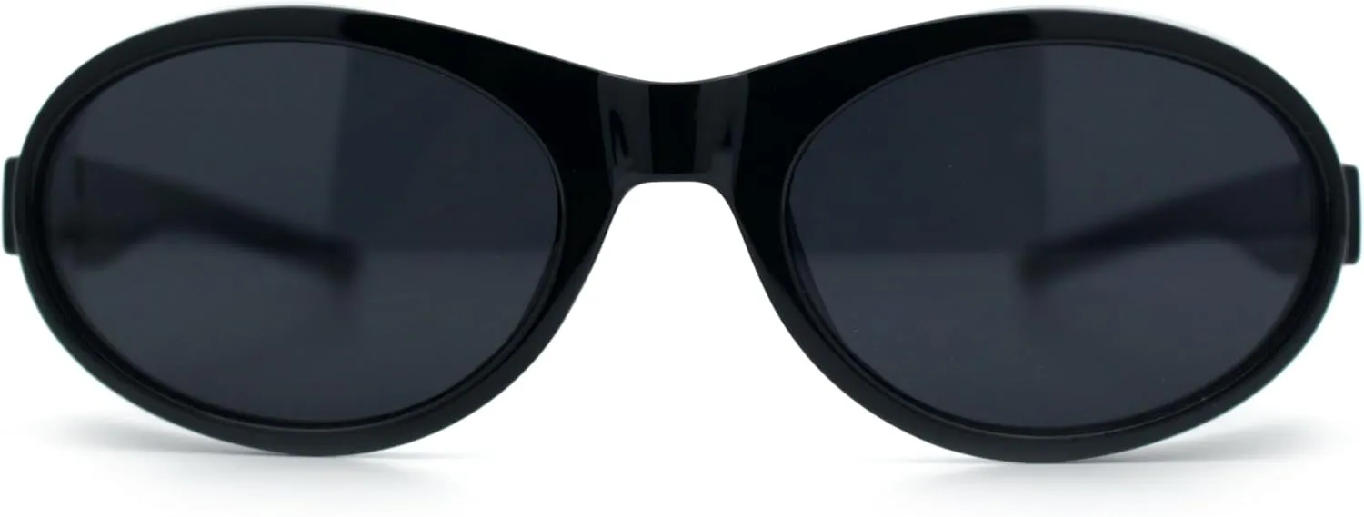 SA106 Retro Apocalyptic Oval Deep Windbreaker Side Visor Plastic Sunglasses