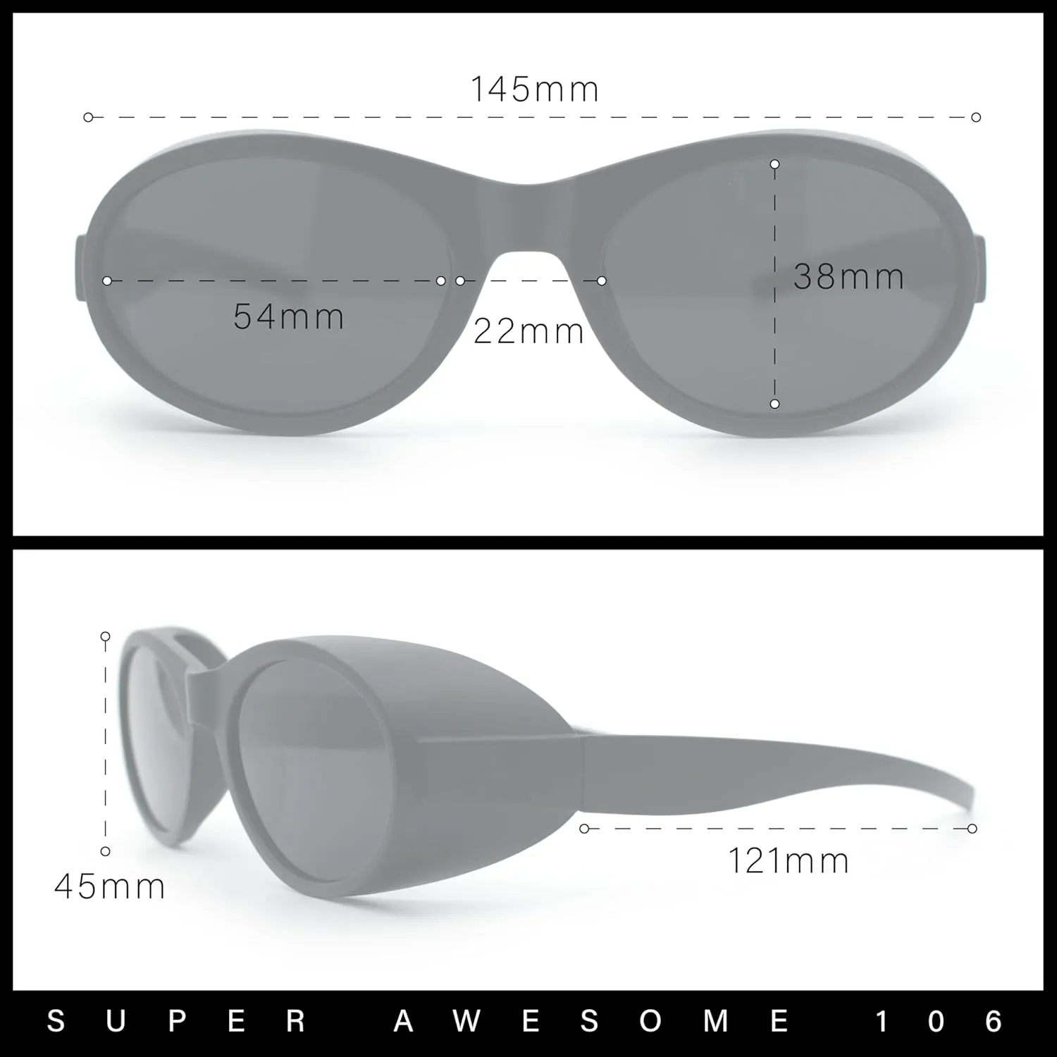 SA106 Retro Apocalyptic Oval Deep Windbreaker Side Visor Plastic Sunglasses