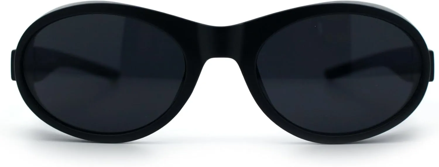 SA106 Retro Apocalyptic Oval Deep Windbreaker Side Visor Plastic Sunglasses