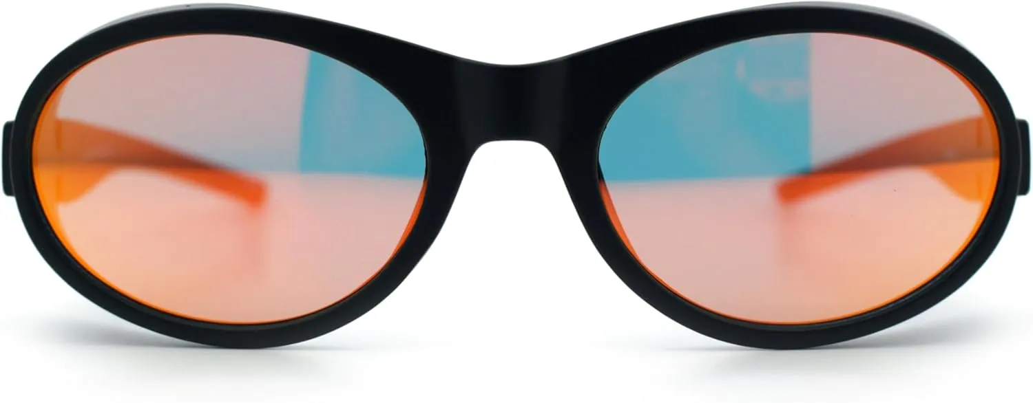 SA106 Retro Apocalyptic Oval Deep Windbreaker Side Visor Plastic Sunglasses