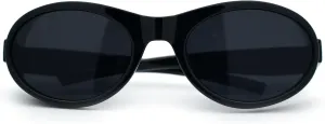 SA106 Retro Apocalyptic Oval Deep Windbreaker Side Visor Plastic Sunglasses