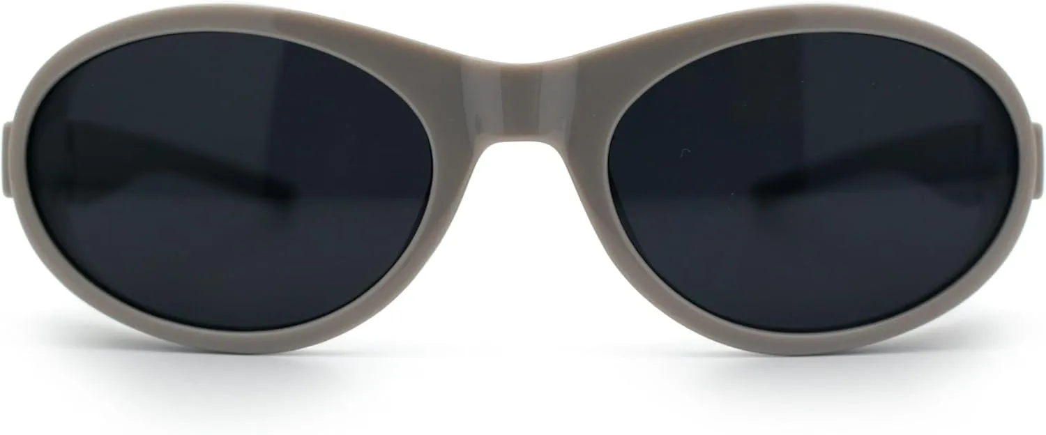 SA106 Retro Apocalyptic Oval Deep Windbreaker Side Visor Plastic Sunglasses