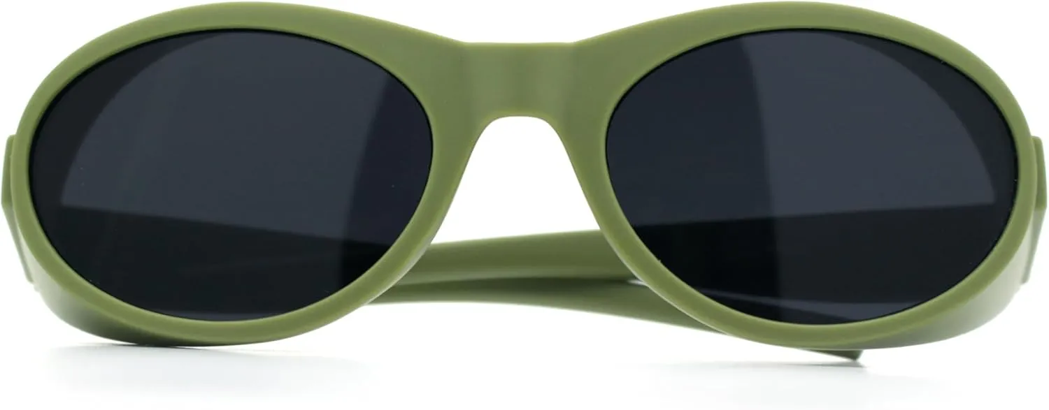 SA106 Retro Apocalyptic Oval Deep Windbreaker Side Visor Plastic Sunglasses
