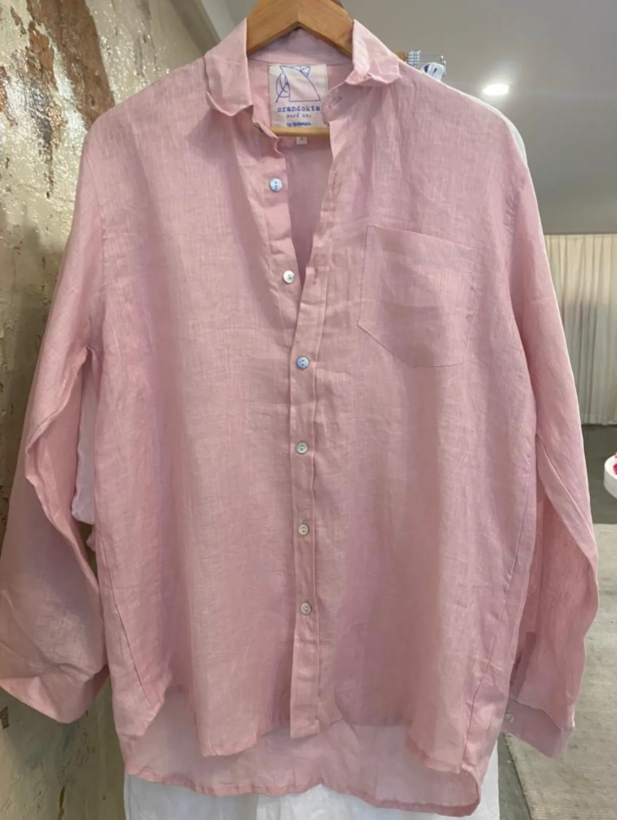 SALE Crandokta Linen Long Sleeved Shirt
