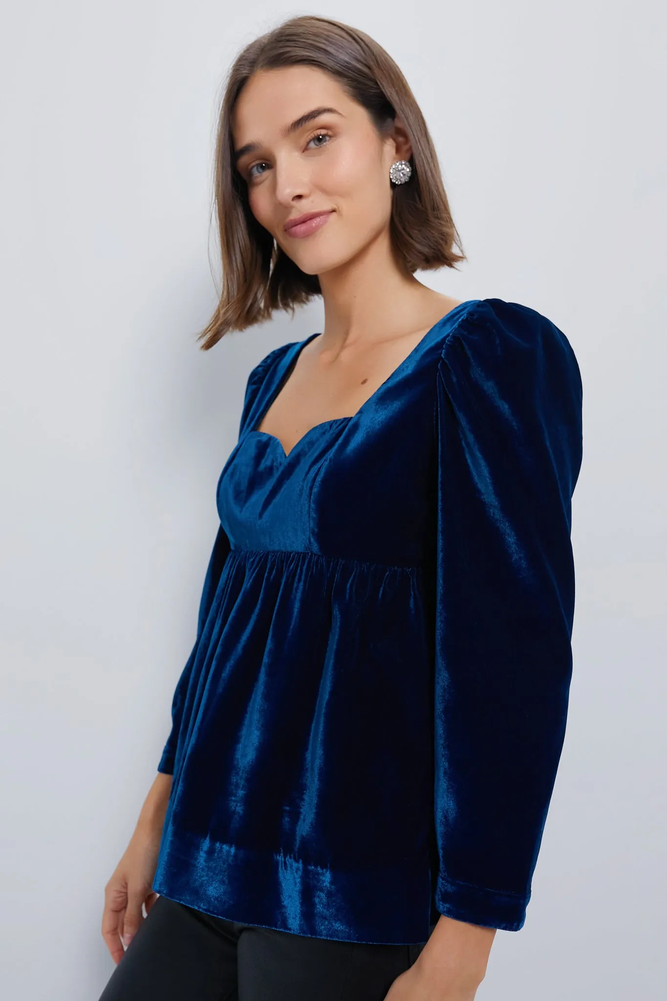 Sapphire Velvet Sweetheart Sue Blouse