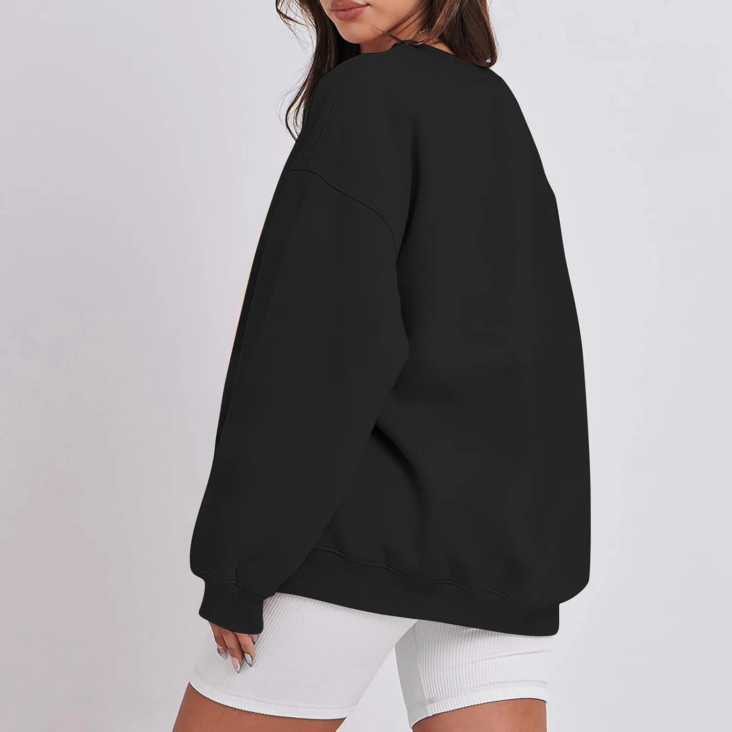 slqdgmryz Crew Neck Sweatshirts Women Oversized Preppy Sweatshirt Loose Fit Long Sleeve Fleece Pullover Crewneck Y2k Hoodie