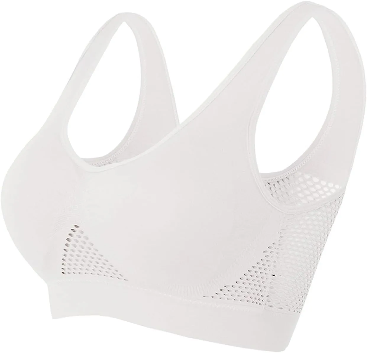 Sports Bras Women 2025 Wireless Hollow Breathable Cool Liftup Full Support Yoga Bra with Removable Pads 3 Pack
