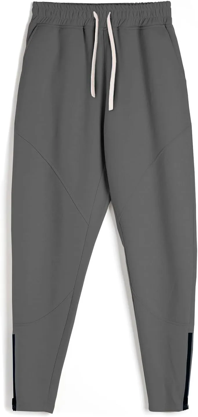 Sweatpants for Men Sport Tapered Joggers Mens Trendy Elastic Waist Solid Color Jogger Split Utility Fitted Cargo