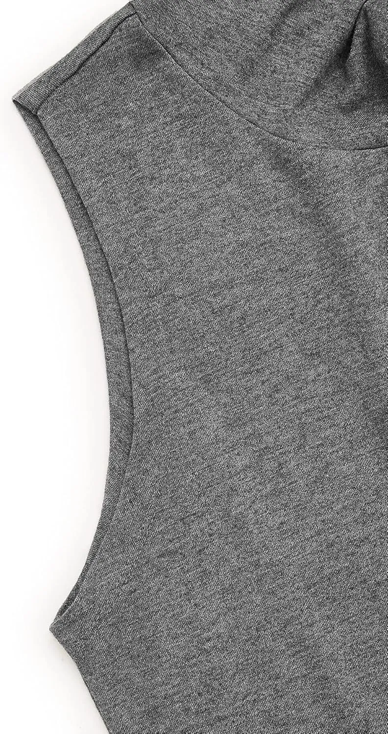 SweatyRocks Women's Summer Sleeveless Hooded Tank Top T-Shirt for Athletic Exercise Relaxed Breathable