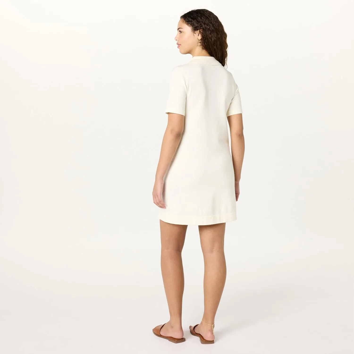 The Drop Women's Tenise Polo Mini Sweater Dress