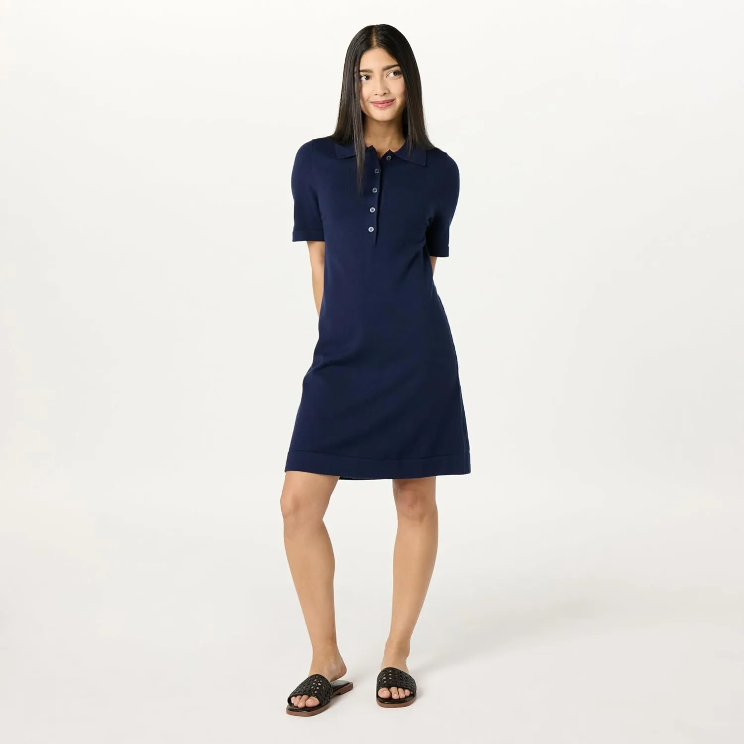 The Drop Women's Tenise Polo Mini Sweater Dress