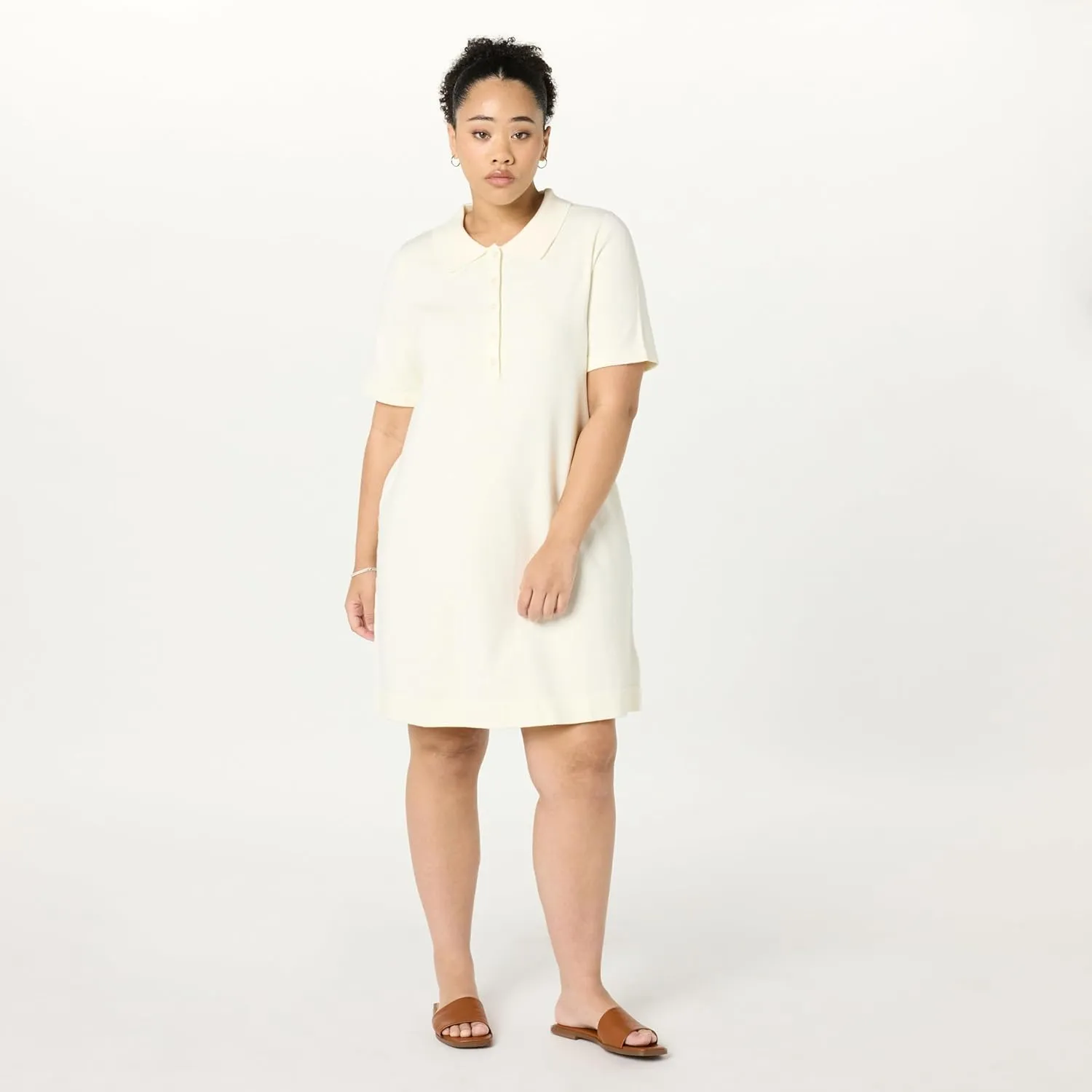 The Drop Women's Tenise Polo Mini Sweater Dress