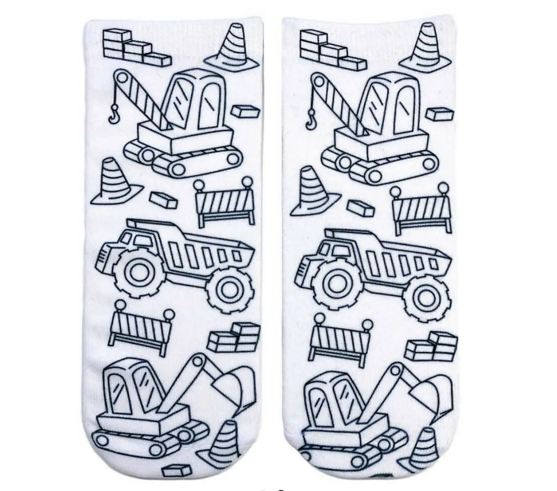 Tractor Zone Coloring Socks