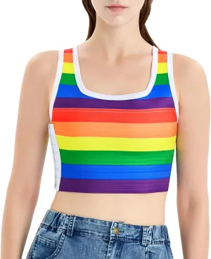 Transgender Chest Binder Tomboy FTM Rainbow Elastic Band Trans Bra Binder Breathable Compression Tank Top
