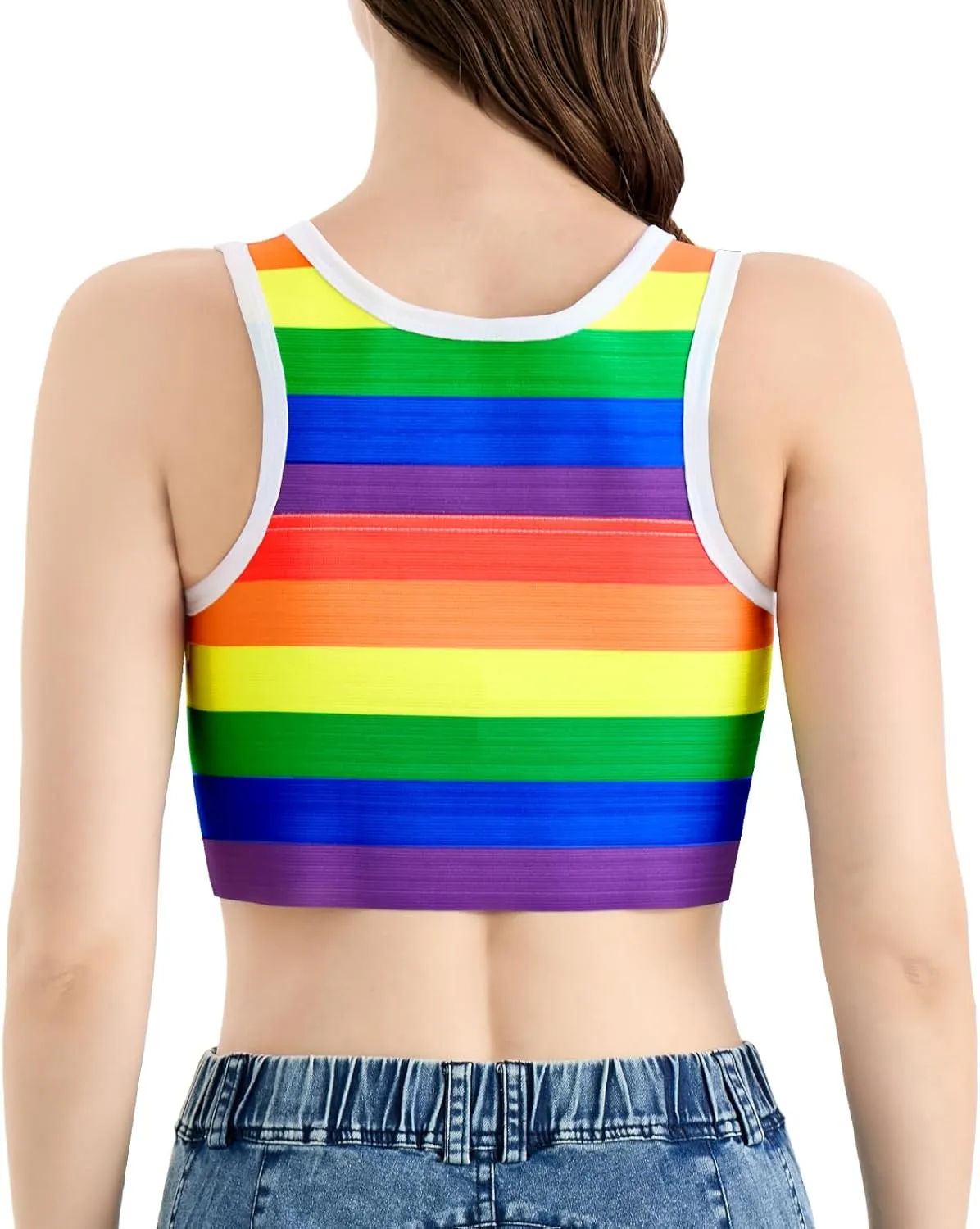 Transgender Chest Binder Tomboy FTM Rainbow Elastic Band Trans Bra Binder Breathable Compression Tank Top