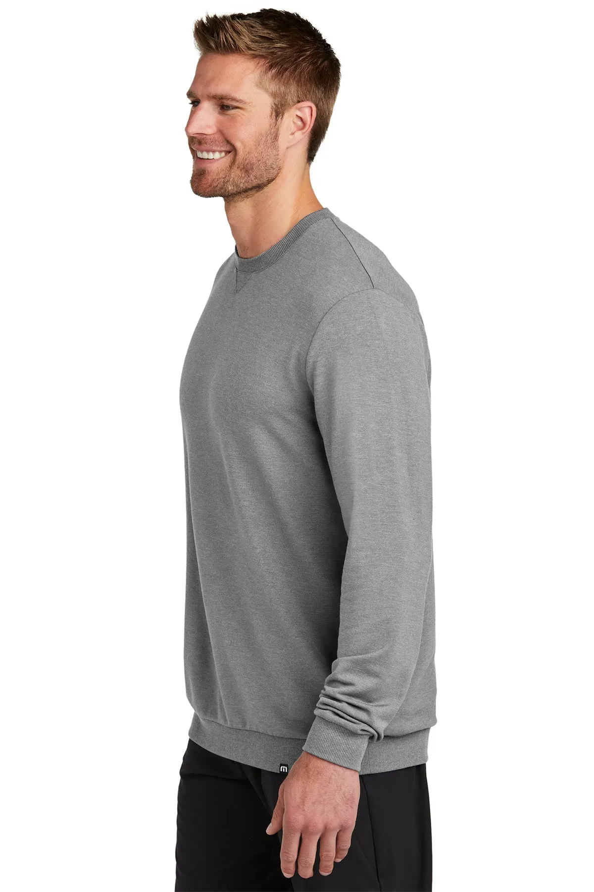 TravisMathew Custom Crew Sweatshirts, Light Grey Heather