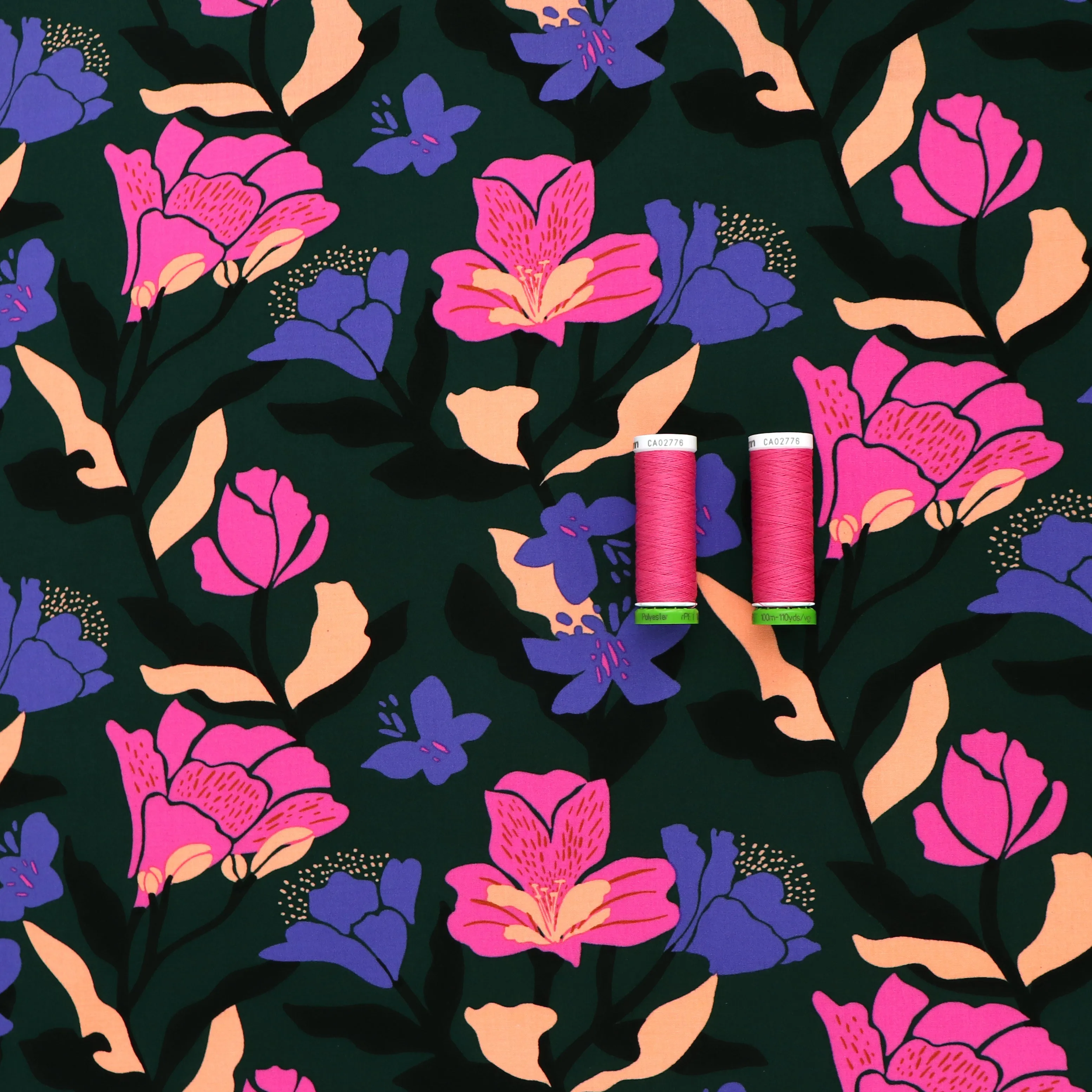 Viscose Lawn with Lenzing™️ EcoVero™️ viscose fibres - Nerida Hansen X Verhees Collab- Amira Green